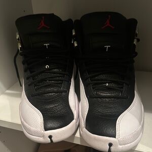 Air Jordan 12 Retro Black and White Sneakers